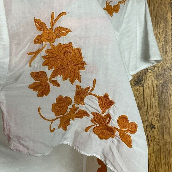 LOFT Floral Embroidered Boho Top, Small, 100% cotton - Picture 6 of 11